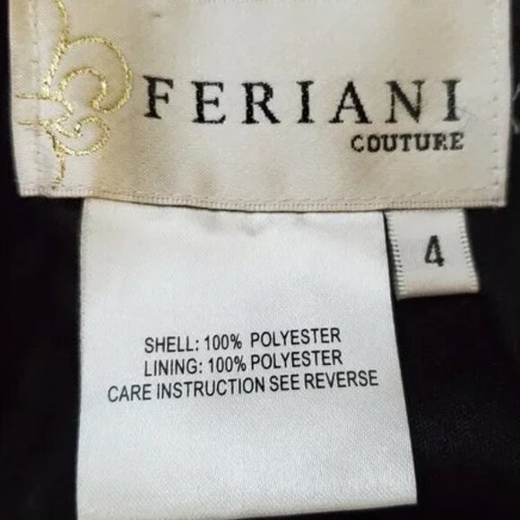 Feriani Couture Black Strapless Sequins Cocktail Dress SZ 4 - Picture 4 of 9